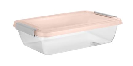 Контейнер для продуктов Plast Team HELSINKI с защёлками 0,7 л прямоугольный персиковая карамель